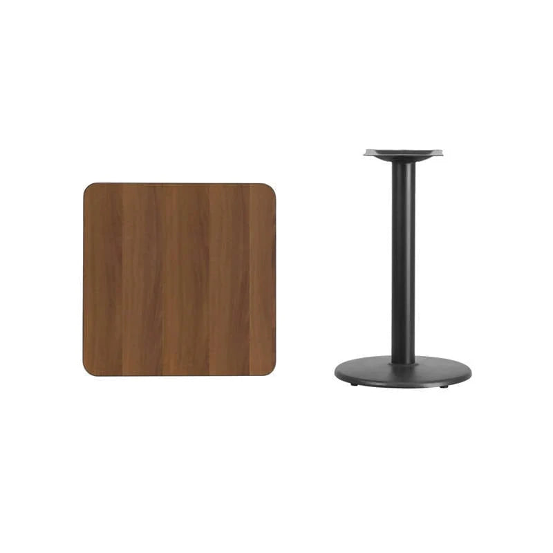 24'' Square Natural Laminate Table Top with 18'' Round Table Height Base [XU-NATTB-2424-TR18-GG] Fl Furniture