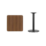 24'' Square Natural Laminate Table Top with 18'' Round Table Height Base [XU-NATTB-2424-TR18-GG] Fl Furniture