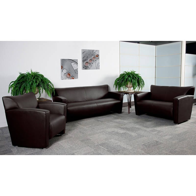 HERCULES Majesty Series Reception Set in Brown LeatherSoft - 222-SET-BN-GG Pie's Variety Store