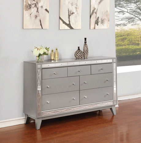 Leighton 7-Drawer Dresser Metallic Mercury Collection: This Stunning Dresser Instantly Dresses Up A Bedroom