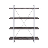 Grimma 4-Shelf Bookcase Rustic Grey Herringbone - 802613 Pie's Variety Store
