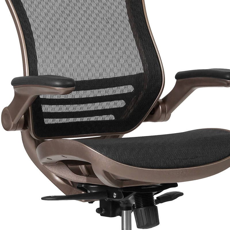 Drafting Chair Adjustable Height Mid-Back Mesh Drafting Chair with Arms - BL-LB-8801X-D-GG ADRIAN'S ELECTRONICS