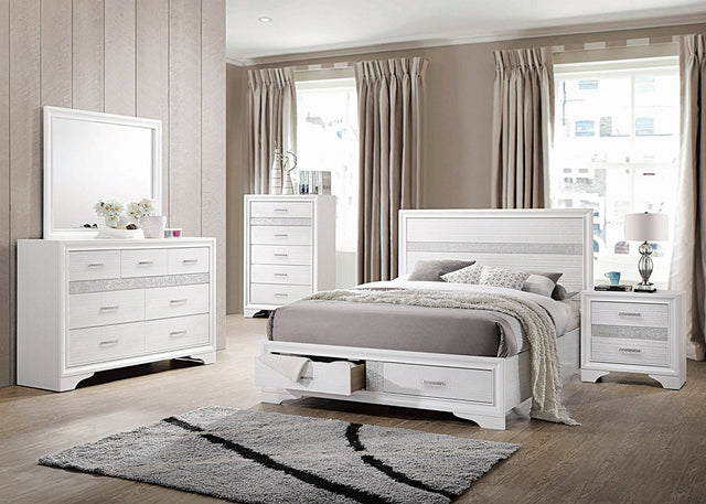 Miranda Queen 2-Drawer Storage Bed White 4PC Set - SET4PC205111Q Pie's Variety Store