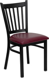 HERCULES Series Black Vertical Back Metal Restaurant Chair - Black Vinyl Seat [XU-DG-6Q2B-VRT-BLKV-GG] Pie's Variety Store
