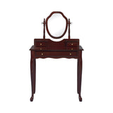 2-Piece Vanity Set With Upholstered Stool Brown Red - 3441 coastmega