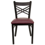 HERCULES Series Black ''X'' Back Metal Restaurant Chair - Black Vinyl Seat [XU-6FOBXBK-BLKV-GG] Pie's Variety Store