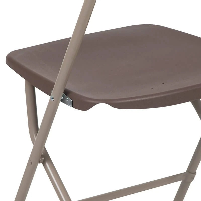 2 Pk. HERCULES Series 650 lb. Capacity Premium Brown Plastic Folding Chair [2-LE-L-3-BROWN-GG] Fl Furniture
