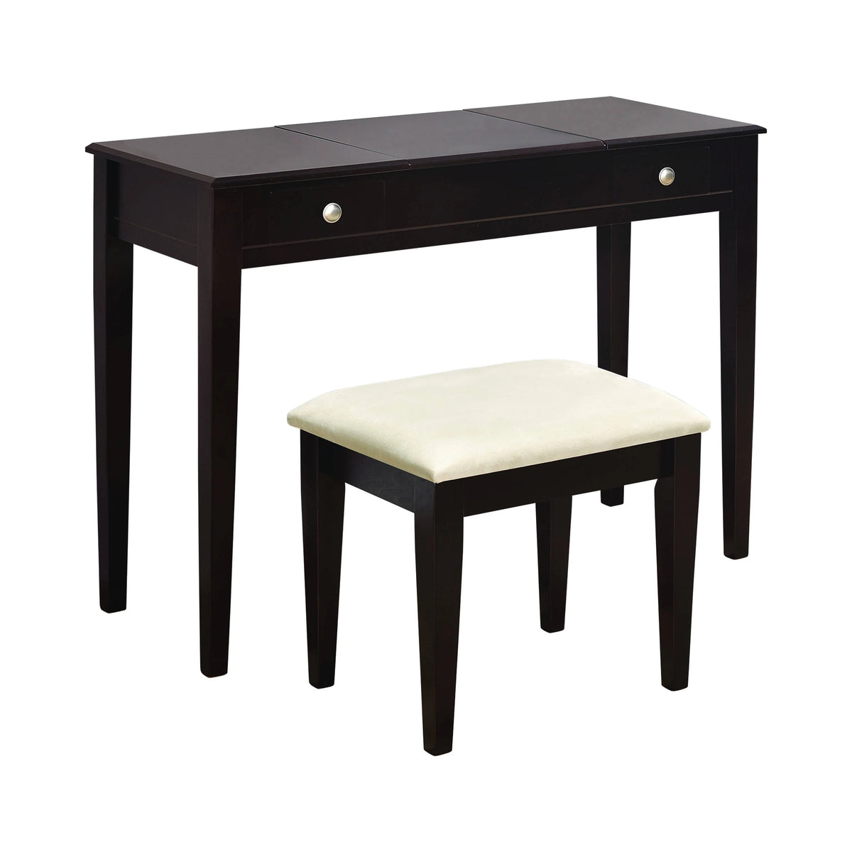 2-Piece Vanity Set Espresso And Beige - 300080 Pie's Variety Store