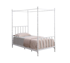 Betony Twin Canopy Bed White - 406055T A-Z Store Nadia
