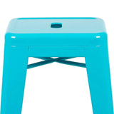 30" High Metal Indoor Bar Stool in Teal - Stackable Set of 4 [4-ET-31320-30-TL-R-GG] Fl Furniture
