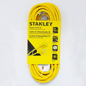 Stanley Grounded Outdoor Power Electrical Extension Cord 25 Feet Yellow