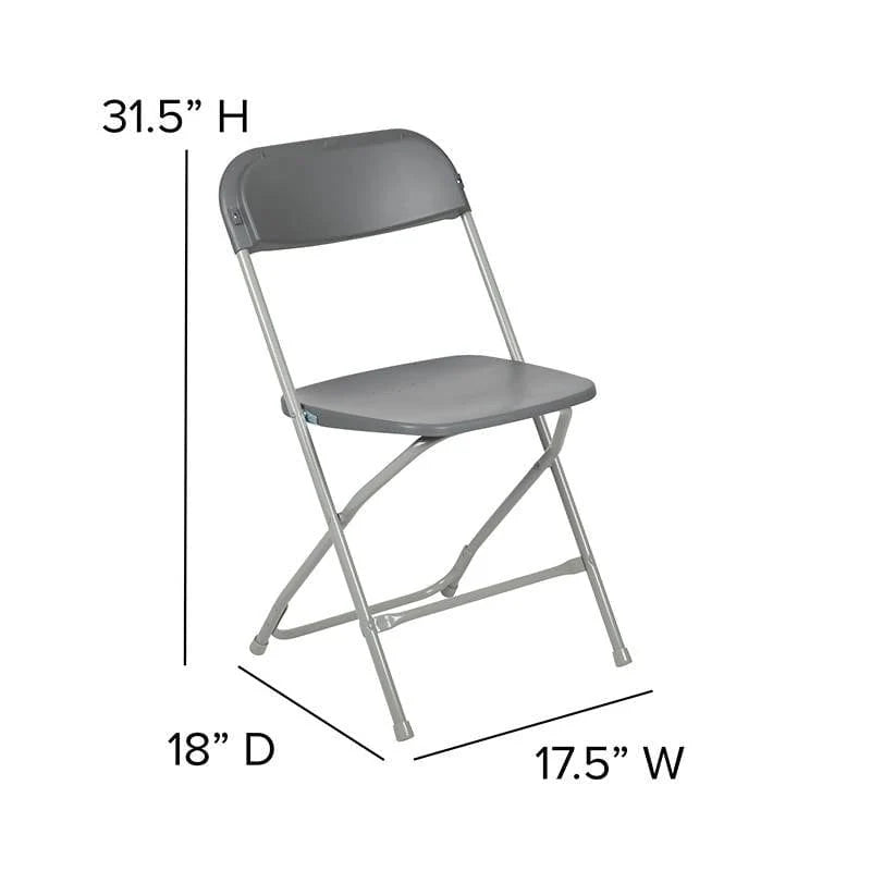 HERCULES Series Gray Plastic Folding Chairs | Set of 2 Lightweight Folding Chairs [2-LE-L-3-GREY-GG] Pie's Variety Store