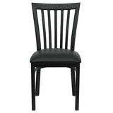 HERCULES Series Black School House Back Metal Restaurant Chair - Black Vinyl Seat [XU-DG6Q4BSCH-BLKV-GG] Pie's Variety Store