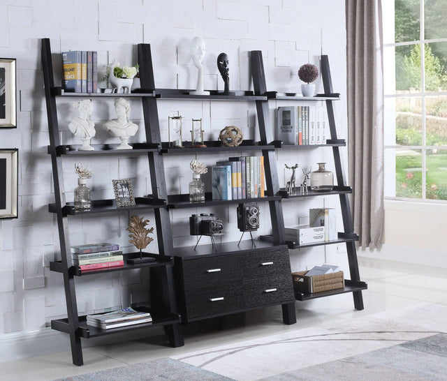 Bower 4-Drawer Storage Bookcase Cappuccino 3PC Set - 800319-S3 Pie's Variety Store
