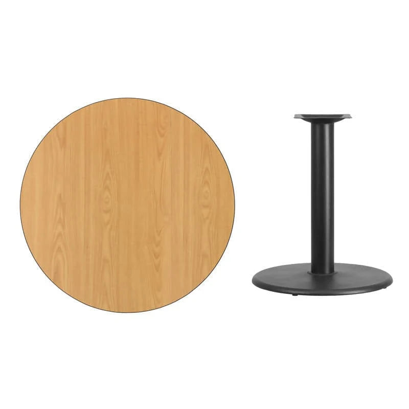 36'' Round Black Laminate Table Top with 24'' Round Table Height Base [XU-RD-36-BLKTB-TR24-GG] Pie's Variety Store