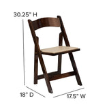 2 Pk. HERCULES Series Fruitwood Wood Folding Chair with Vinyl Padded Seat [2-XF-2903-FRUIT-WOOD-GG] Fl Furniture
