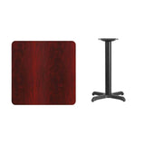30'' Square Black Laminate Table Top with 22'' x 22'' Table Height Base [XU-BLKTB-3030-T2222-GG] Fl Furniture