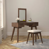 2-Piece Vanity Set With 3-Drawer Medium Brown Each piece is treated to a medium brown finish that warms up any room.- 930224 Pie's Variety Store