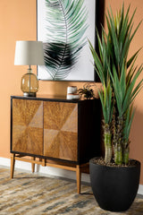 Sunburst 2-Door Accent Cabinet Brown And Antique Gold - 953496 Pie's Variety Store