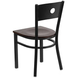 HERCULES Series Black Circle Back Metal Restaurant Chair - Cherry Wood Seat [XU-DG-60119-CIR-CHYW-GG] Pie's Variety Store