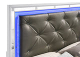 Whitaker Eastern King Bed With LED Lighting White - 223331KE Pie's Variety Store