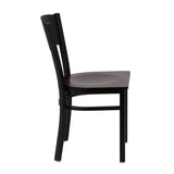 HERCULES Series Black Circle Back Metal Restaurant Chair - Cherry Wood Seat [XU-DG-60119-CIR-CHYW-GG] Pie's Variety Store