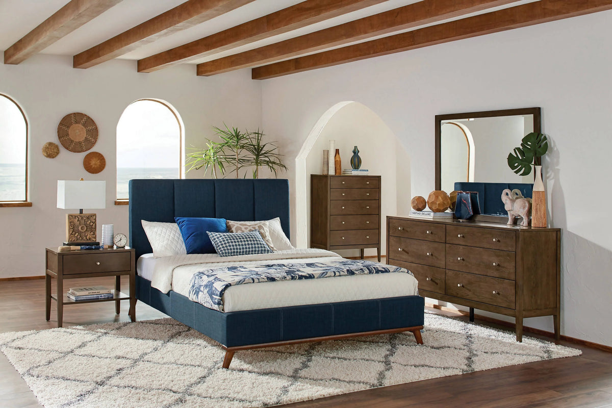 Charity Queen Upholstered Bed Blue - 300626Q Pie's Variety Store