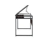 Pantano Glass Top Drafting Desk Dark Gunmetal And Chestnut versatile placement in your office- 805571 coastmega