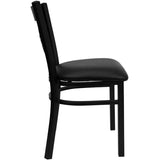 HERCULES Series Black ''X'' Back Metal Restaurant Chair - Black Vinyl Seat [XU-6FOBXBK-BLKV-GG] Pie's Variety Store
