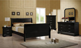 Santee Louis Philippe Full Sleigh Panel Bed Black - 203961F Pie's Variety Store