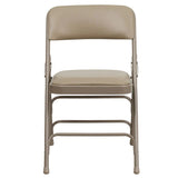 2 Pk. HERCULES Series Curved Triple Braced & Double Hinged Beige Vinyl Metal Folding Chair [2-HA-MC309AV-BGE-GG] Fl Furniture