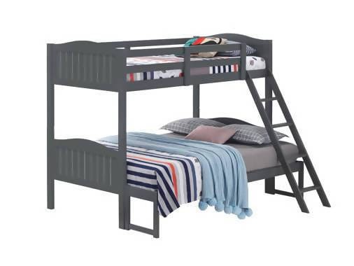 Littleton Twin/Full Bunk Bed With Ladder Grey - 405054GRY A-Z Store Nadia