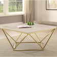 Square Coffee Table White And Gold - 700846 COSMEGA