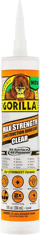 Gorilla Max Strength Clear Construction Adhesive