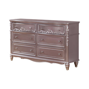 Caroline 6-Drawer Rectangular Dresser Metallic Lilac - 400893 Pie's Variety Store