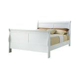 Louis Philippe Queen Sleigh Panel Bed White - 204691Q Pie's Variety Store
