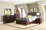 Jaxson Eastern King Storage Bed With Upholstered Headboard Cappuccino - 203481KE Pie's Variety Store