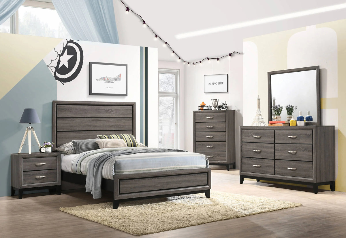 Watson Full Panel Bed Grey Oak 212421F Pie's Variety Store