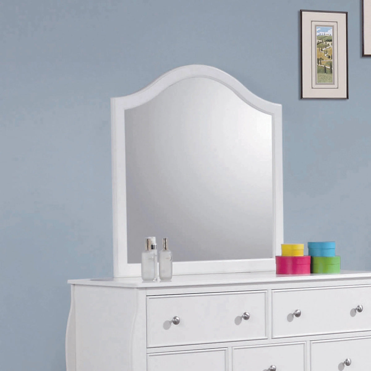 Dominique Twin Panel Bed White 4PC Set - SET4PC400561T Pie's Variety Store