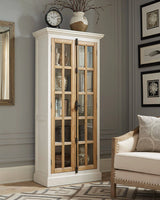 2-Door Tall Cabinet Antique White And Brown - 950965 Pie's Variety Store