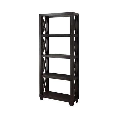 Humfreye 4-Shelf Bookcase Cappuccino - 801353 coastmega