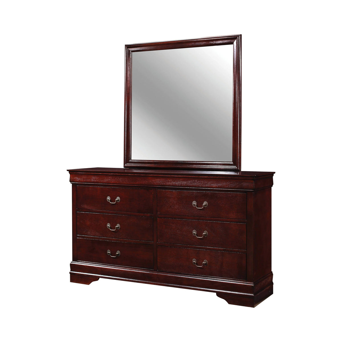 Louis Philippe Queen Panel Sleigh Bed Cherry 4PC Set - SET4PC222411Q Pie's Variety Store