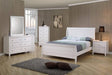 Selena Twin Sleigh Platform Bed White 4PC Set - SET4PC400231T Pie's Variety Store