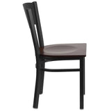 HERCULES Series Black Circle Back Metal Restaurant Chair - Cherry Wood Seat [XU-DG-60119-CIR-CHYW-GG] Pie's Variety Store