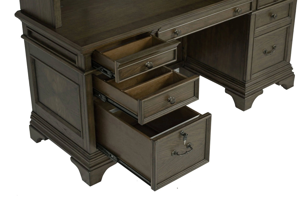 Hartshill Credenza With Hutch Burnished Oak - 881283 Pie's Variety Store