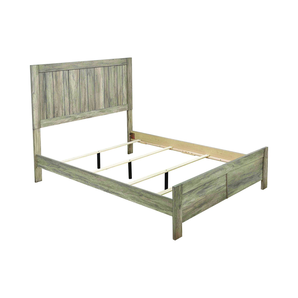 Adelaide Queen Wood Panel Bed Rustic Oak 4PC Set - SET4PC223101Q Pie's Variety Store
