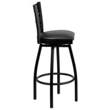 HERCULES Series Black ''X'' Back Swivel Metal Barstool - Black Vinyl Seat [XU-6F8B-XSWVL-BLKV-GG] Pie's Variety Store