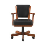 Mitchell Upholstered Game Chair Chestnut And Black - 100202 Pie's Variety Store