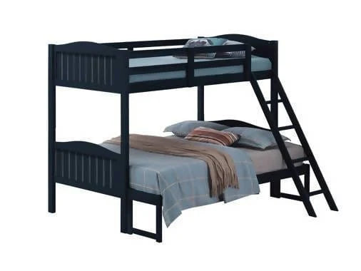 Littleton Twin/Full Bunk Bed With Ladder Blue - 405054BLU A-Z Store Nadia