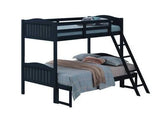 Littleton Twin/Full Bunk Bed With Ladder Blue - 405054BLU A-Z Store Nadia